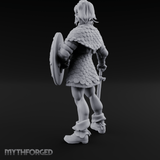 Shield And Blade Ready Human Warrior Miniature for Dungeons and Dragons, Pathfinder or other TTRPGs
