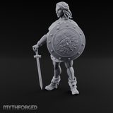 Shield And Blade Ready Human Warrior Miniature for Dungeons and Dragons, Pathfinder or other TTRPGs