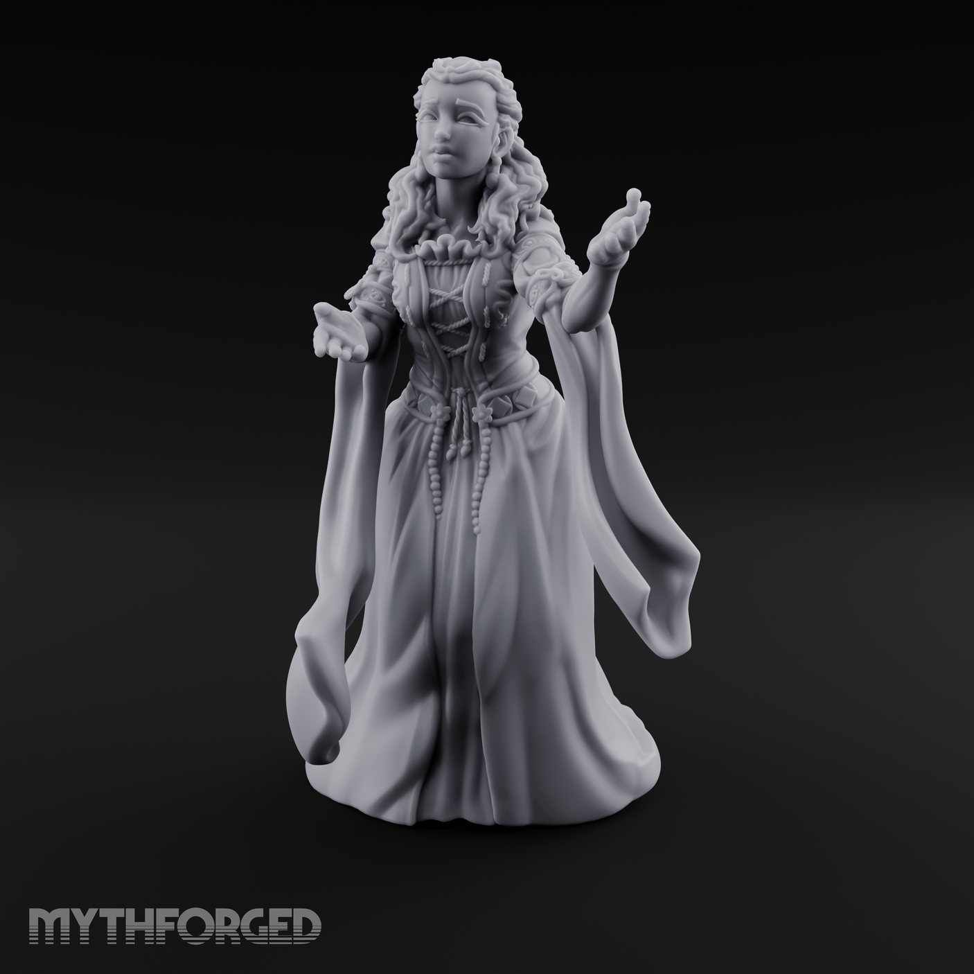 Draped In Elegance Human Noble Miniature for Dungeons and Dragons, Pathfinder or other TTRPGs