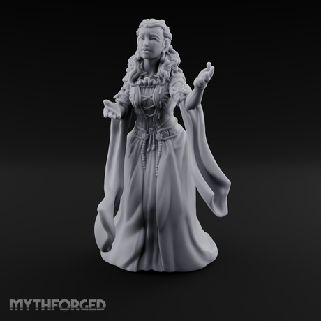 Draped In Elegance Human Noble Miniature for Dungeons and Dragons, Pathfinder or other TTRPGs