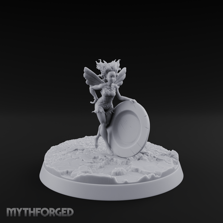 Perched On A Plate Pixie Miniature for Dungeons and Dragons, Pathfinder or other TTRPGs