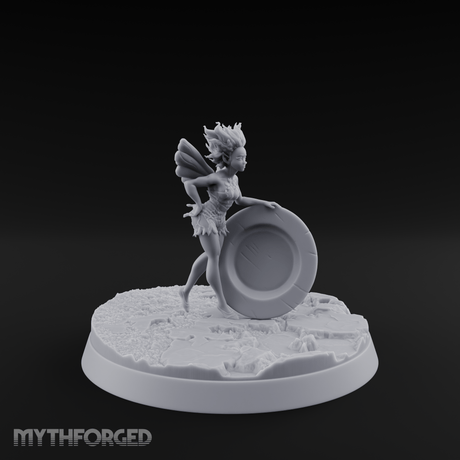 Perched On A Plate Pixie Miniature for Dungeons and Dragons, Pathfinder or other TTRPGs