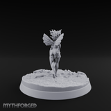 Perched On A Plate Pixie Miniature for Dungeons and Dragons, Pathfinder or other TTRPGs
