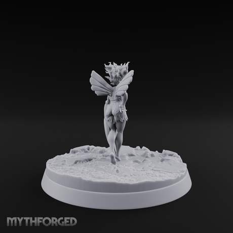 Perched On A Plate Pixie Miniature for Dungeons and Dragons, Pathfinder or other TTRPGs