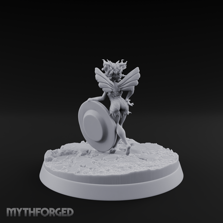Perched On A Plate Pixie Miniature for Dungeons and Dragons, Pathfinder or other TTRPGs