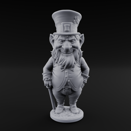 Pot Of Gold Guarding Gnome Leprechaun B Miniature for Dungeons and Dragons, Pathfinder or other TTRPGs