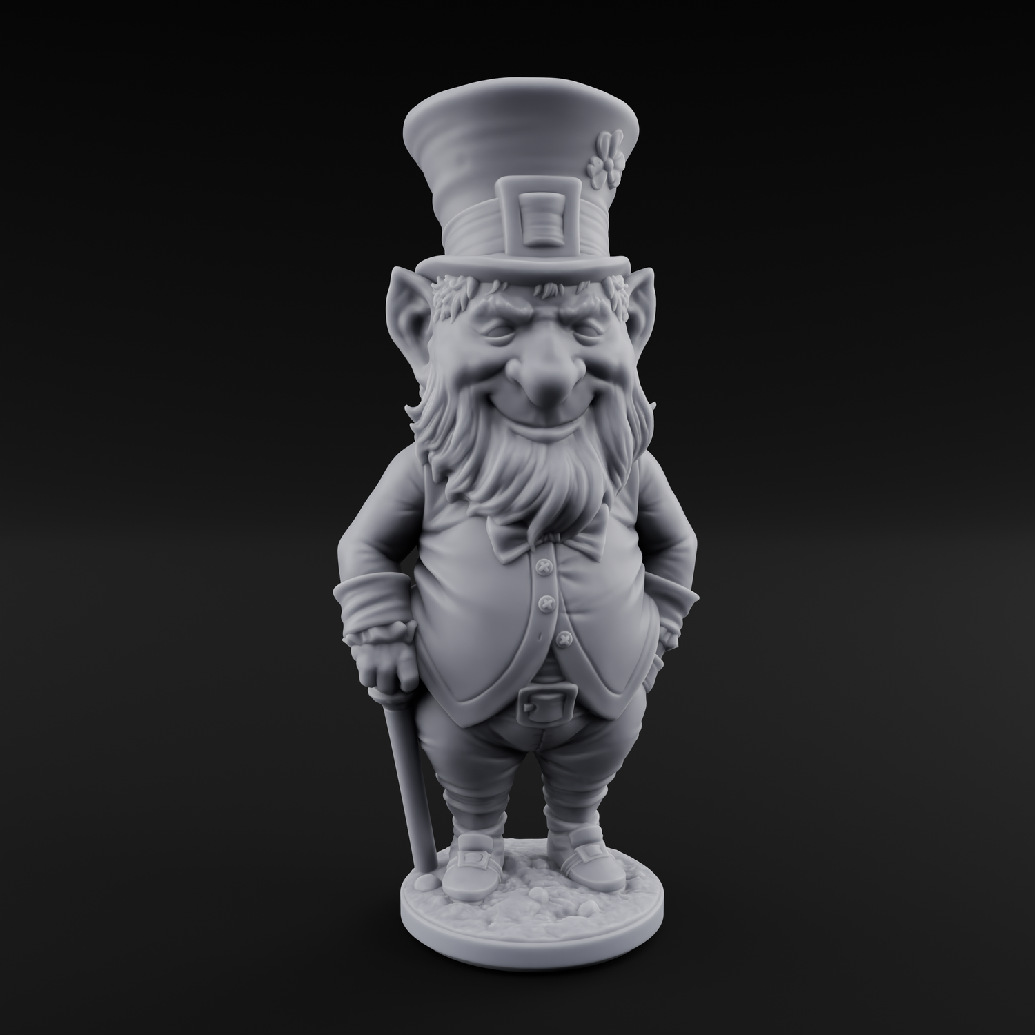 Pot Of Gold Guarding Gnome Leprechaun B Miniature for Dungeons and Dragons, Pathfinder or other TTRPGs