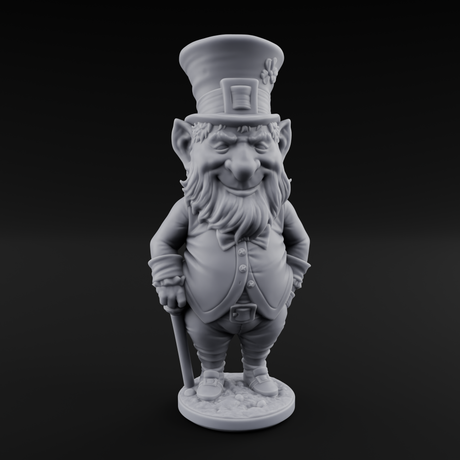 Pot Of Gold Guarding Gnome Leprechaun B Miniature for Dungeons and Dragons, Pathfinder or other TTRPGs