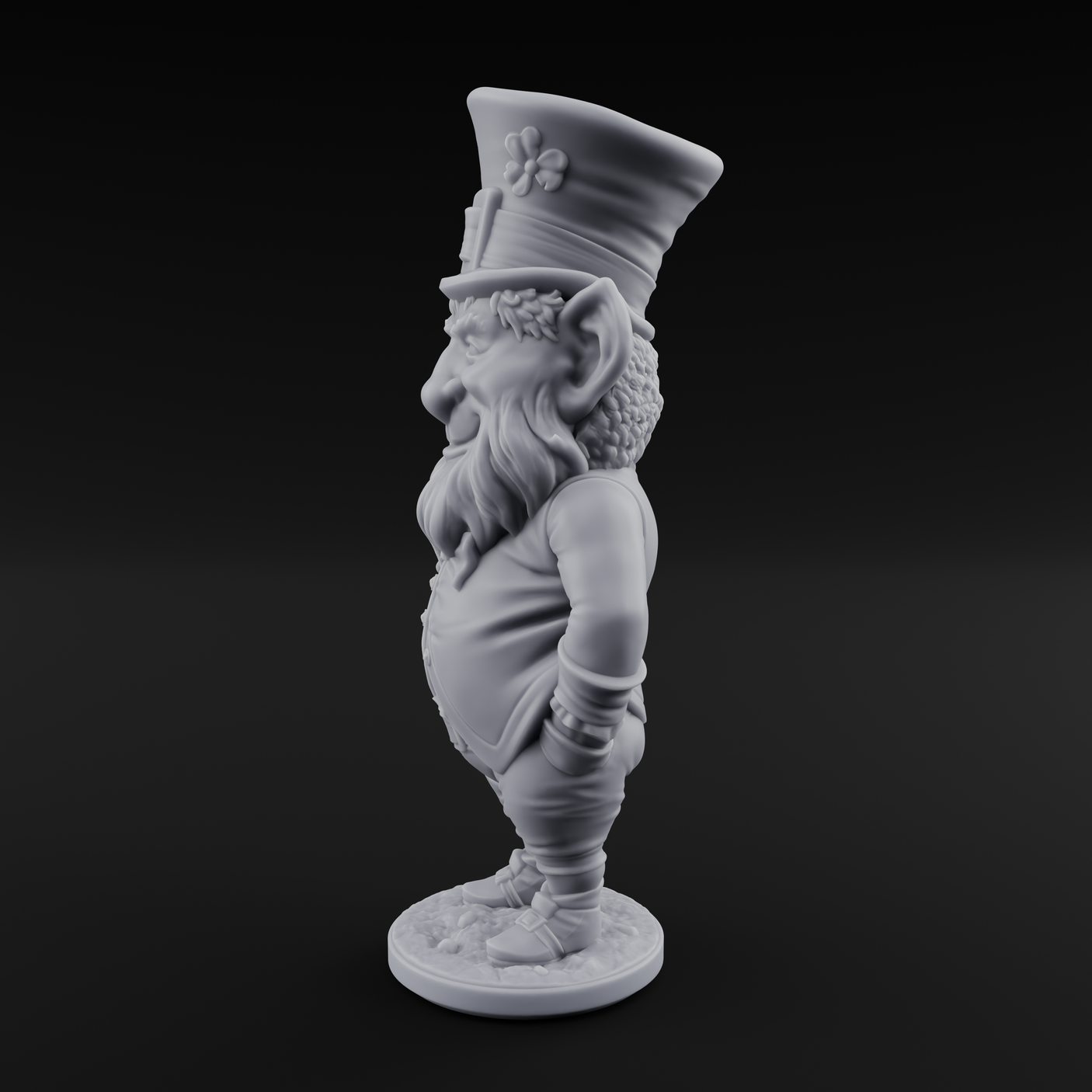 Pot Of Gold Guarding Gnome Leprechaun B Miniature for Dungeons and Dragons, Pathfinder or other TTRPGs