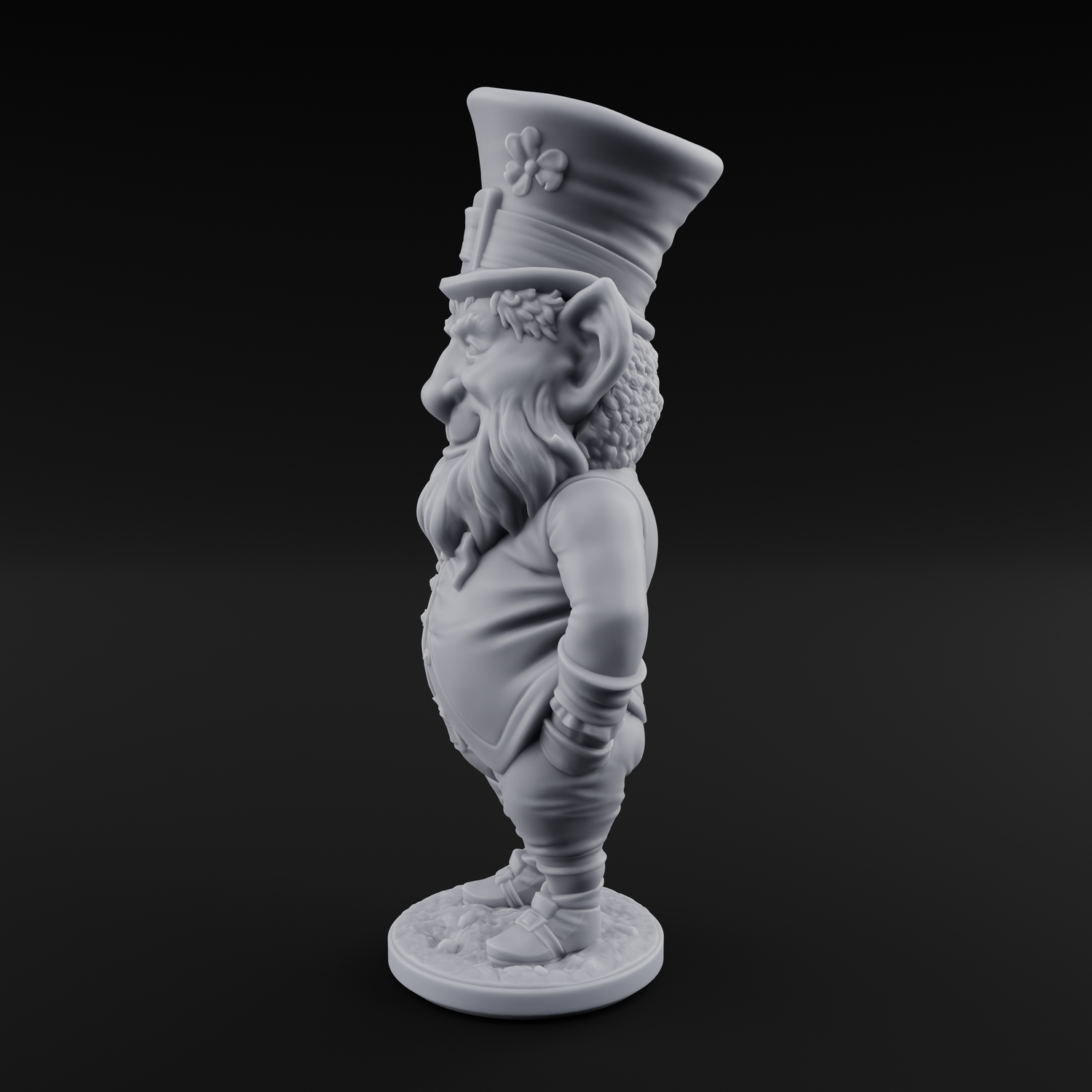 Pot Of Gold Guarding Gnome Leprechaun B Miniature for Dungeons and Dragons, Pathfinder or other TTRPGs