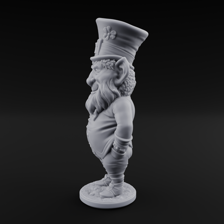 Pot Of Gold Guarding Gnome Leprechaun B Miniature for Dungeons and Dragons, Pathfinder or other TTRPGs