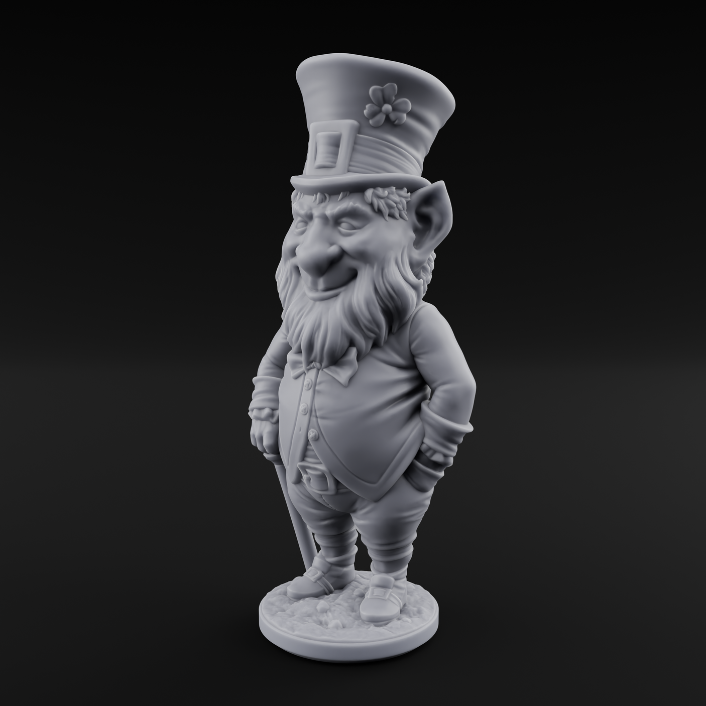 Pot Of Gold Guarding Gnome Leprechaun B Miniature for Dungeons and Dragons, Pathfinder or other TTRPGs