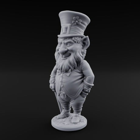 Pot Of Gold Guarding Gnome Leprechaun B Miniature for Dungeons and Dragons, Pathfinder or other TTRPGs