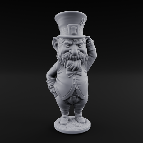 Pot Of Gold Guarding Gnome Leprechaun C Miniature for Dungeons and Dragons, Pathfinder or other TTRPGs