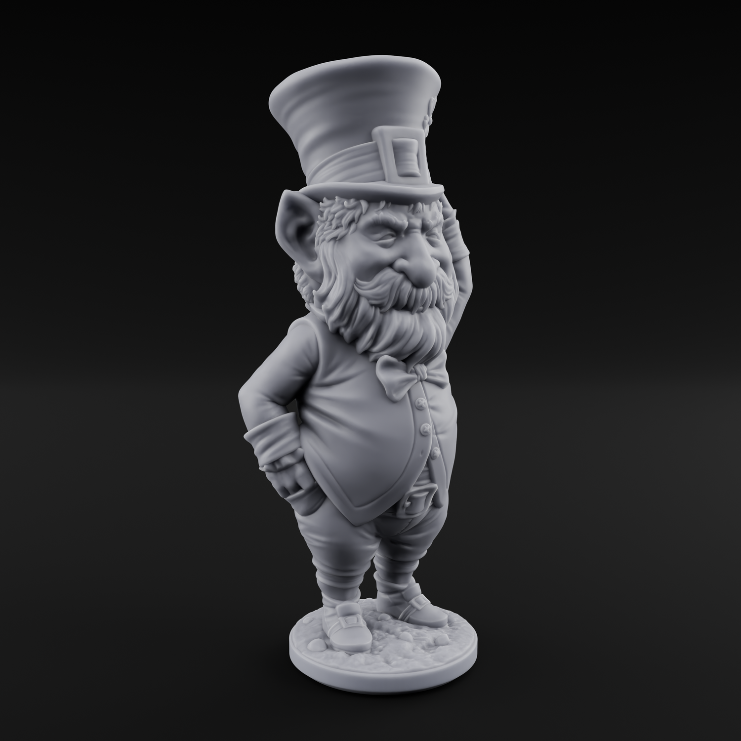 Pot Of Gold Guarding Gnome Leprechaun C Miniature for Dungeons and Dragons, Pathfinder or other TTRPGs