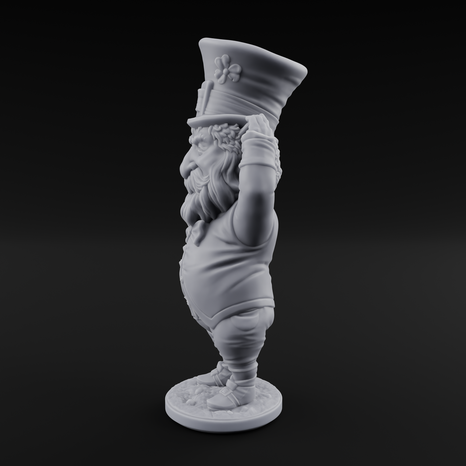 Pot Of Gold Guarding Gnome Leprechaun C Miniature for Dungeons and Dragons, Pathfinder or other TTRPGs