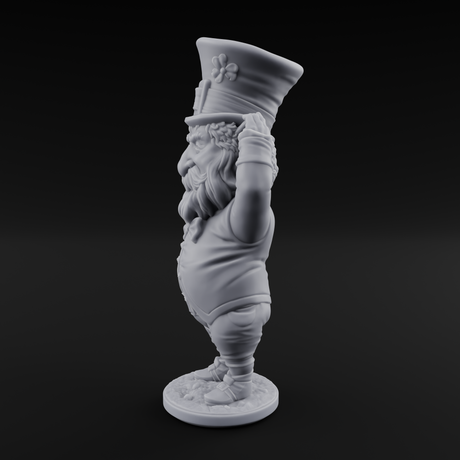 Pot Of Gold Guarding Gnome Leprechauns Miniature for Dungeons and Dragons, Pathfinder or other TTRPGs