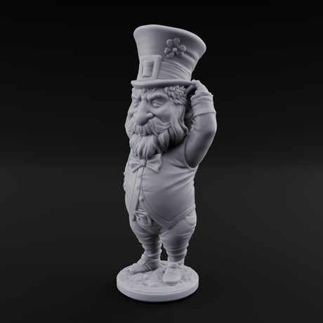 Pot Of Gold Guarding Gnome Leprechaun C Miniature for Dungeons and Dragons, Pathfinder or other TTRPGs