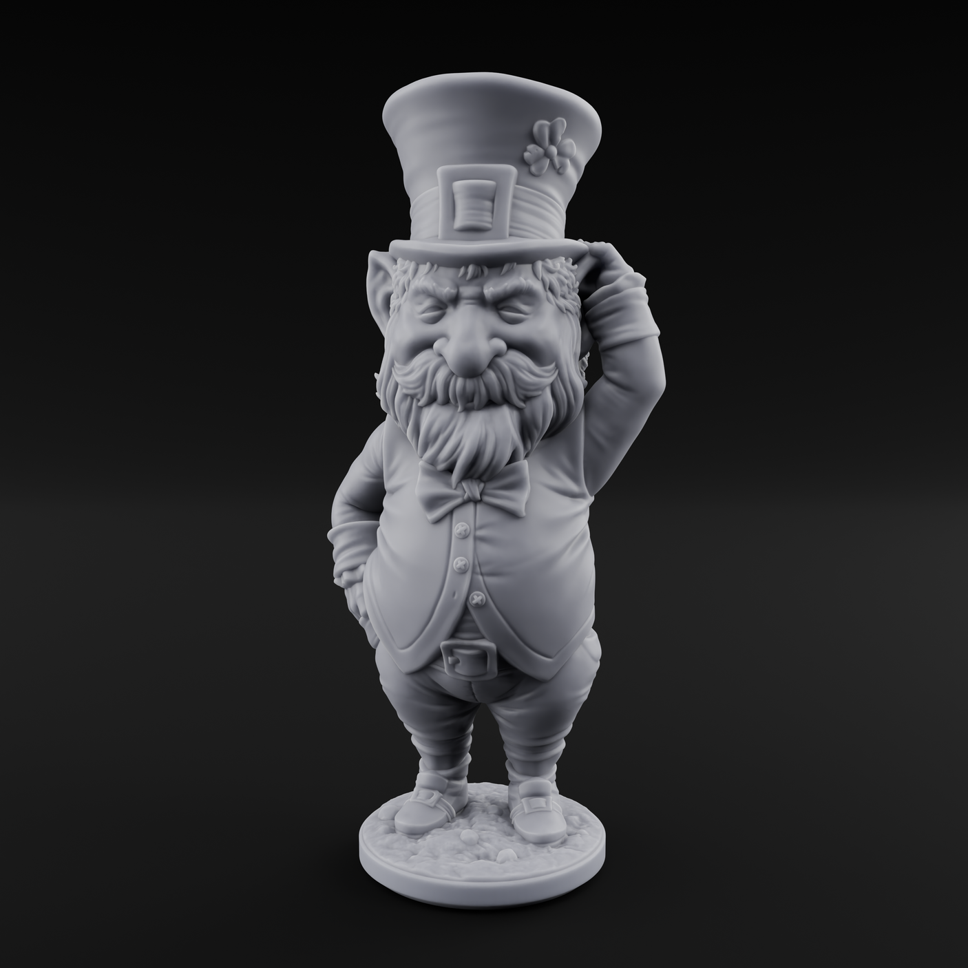 Pot Of Gold Guarding Gnome Leprechaun C Miniature for Dungeons and Dragons, Pathfinder or other TTRPGs