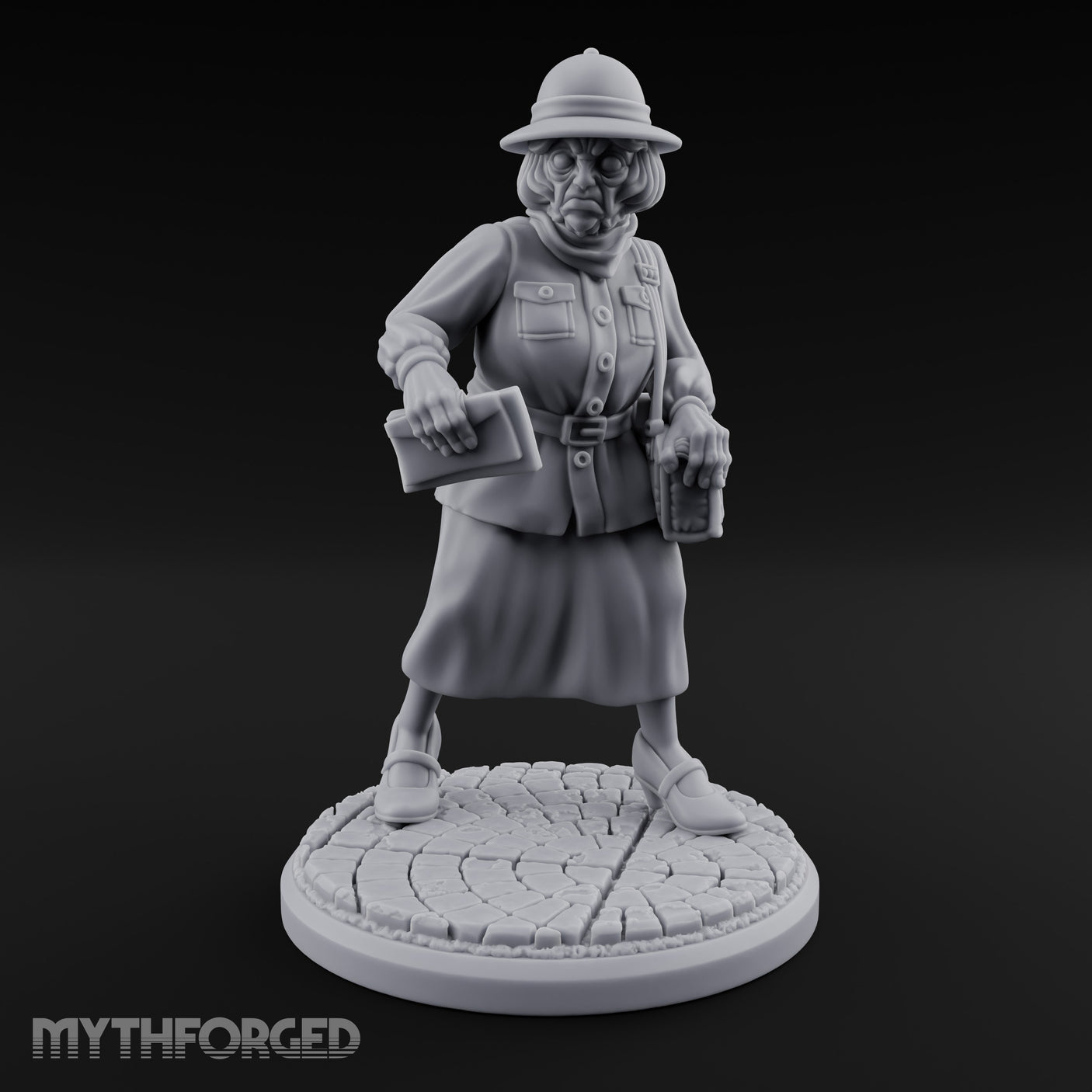Letters In Hand Hybrid Postwoman Miniature for Dungeons and Dragons, Pathfinder or other TTRPGs
