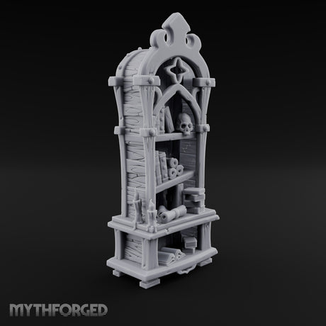 Skull Keeps the Reading List Gothic Wooden Bookcase