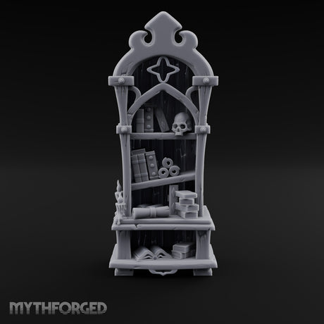 Skull Keeps the Reading List Gothic Wooden Bookcase
