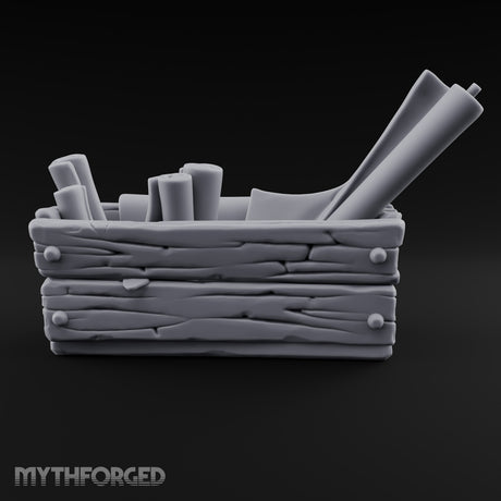 Chart Your Own Course Wooden Crate of Map Scrolls
