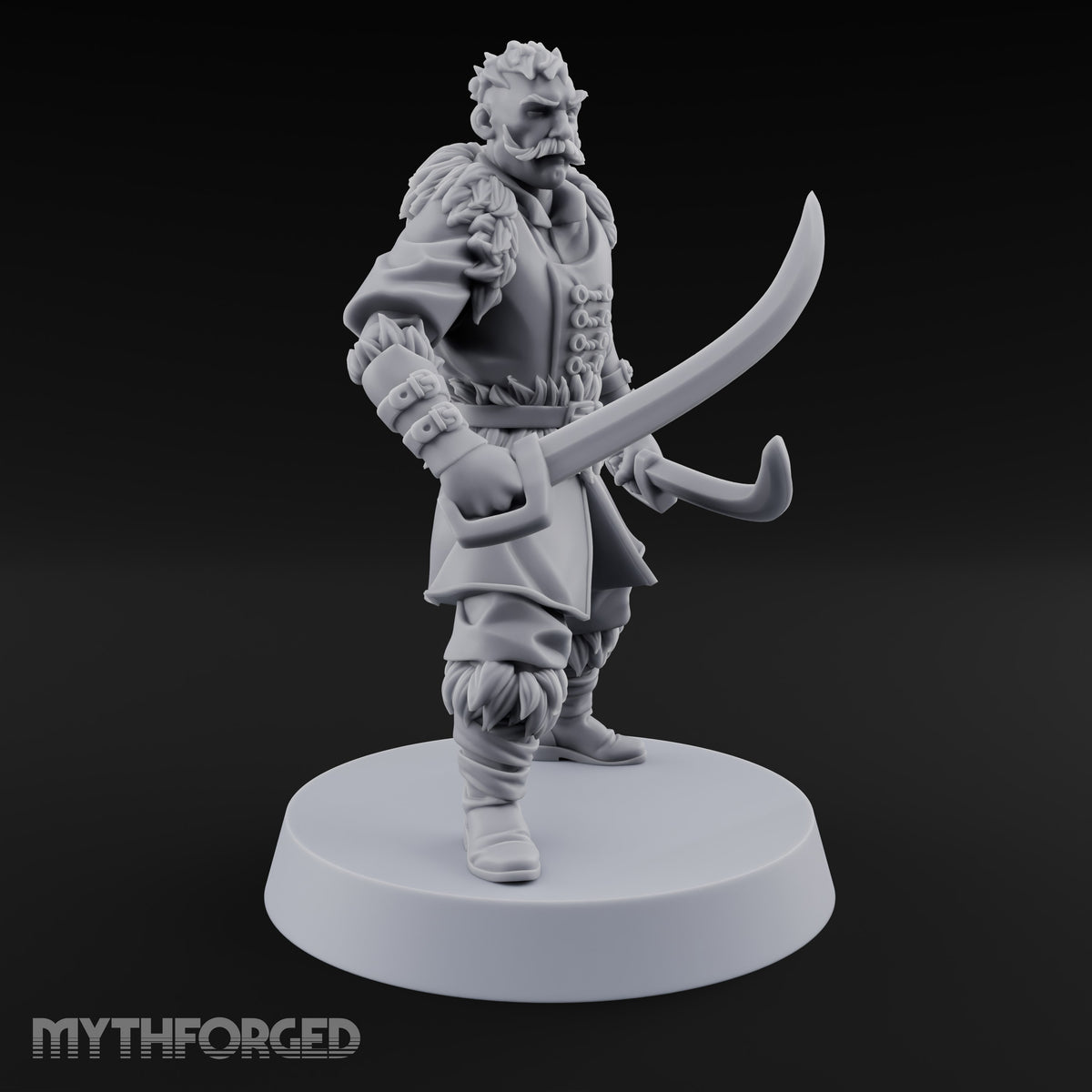 Moustache Waxed, Sabres Drawn Twice Human Dual Sabre Warriors — B