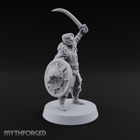 Shields Studded, Moustaches Bristling Human Sabre and Shield Warriors — A