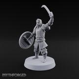 Shields Studded, Moustaches Bristling Human Sabre and Shield Warrior A
