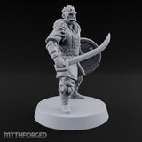 Shields Studded, Moustaches Bristling Human Sabre and Shield Warrior B
