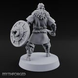 Shields Studded, Moustaches Bristling Human Sabre and Shield Warrior B