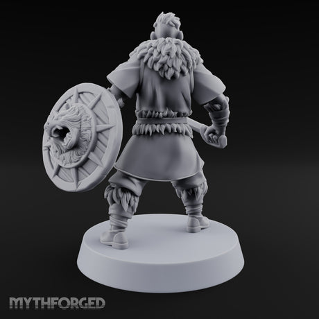 Shields Studded, Moustaches Bristling Human Sabre and Shield Warrior B