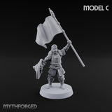 Shields Studded, Moustaches Bristling Human Sabre and Shield Warrior C