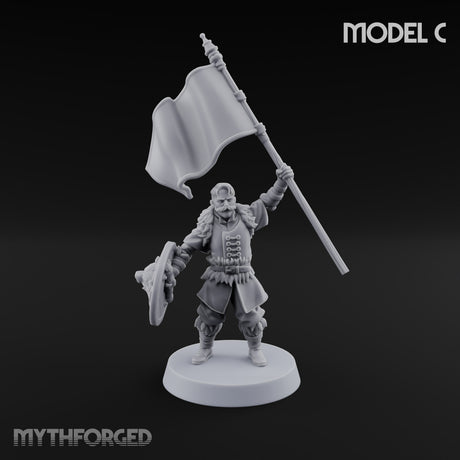 Shields Studded, Moustaches Bristling Human Sabre and Shield Warrior C