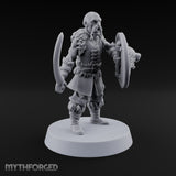 Shields Studded, Moustaches Bristling Human Sabre and Shield Warriors — D