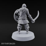 Shields Studded, Moustaches Bristling Human Sabre and Shield Warrior D