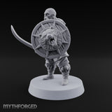 Shields Studded, Moustaches Bristling Human Sabre and Shield Warrior D