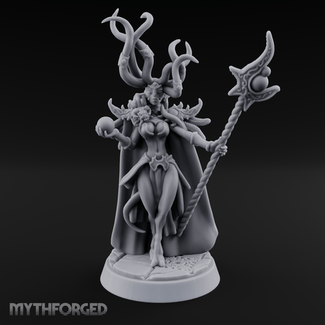 Tentacles Raised High Demon Sorcerer Miniature for Dungeons and Dragons, Pathfinder or other TTRPGs