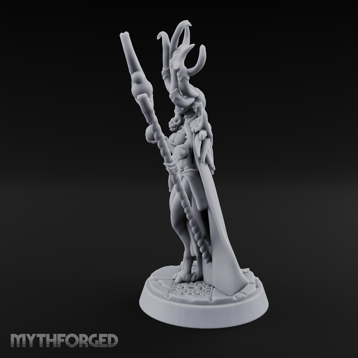 Tentacles Raised High Demon Sorcerer Miniature for Dungeons and Dragons, Pathfinder or other TTRPGs