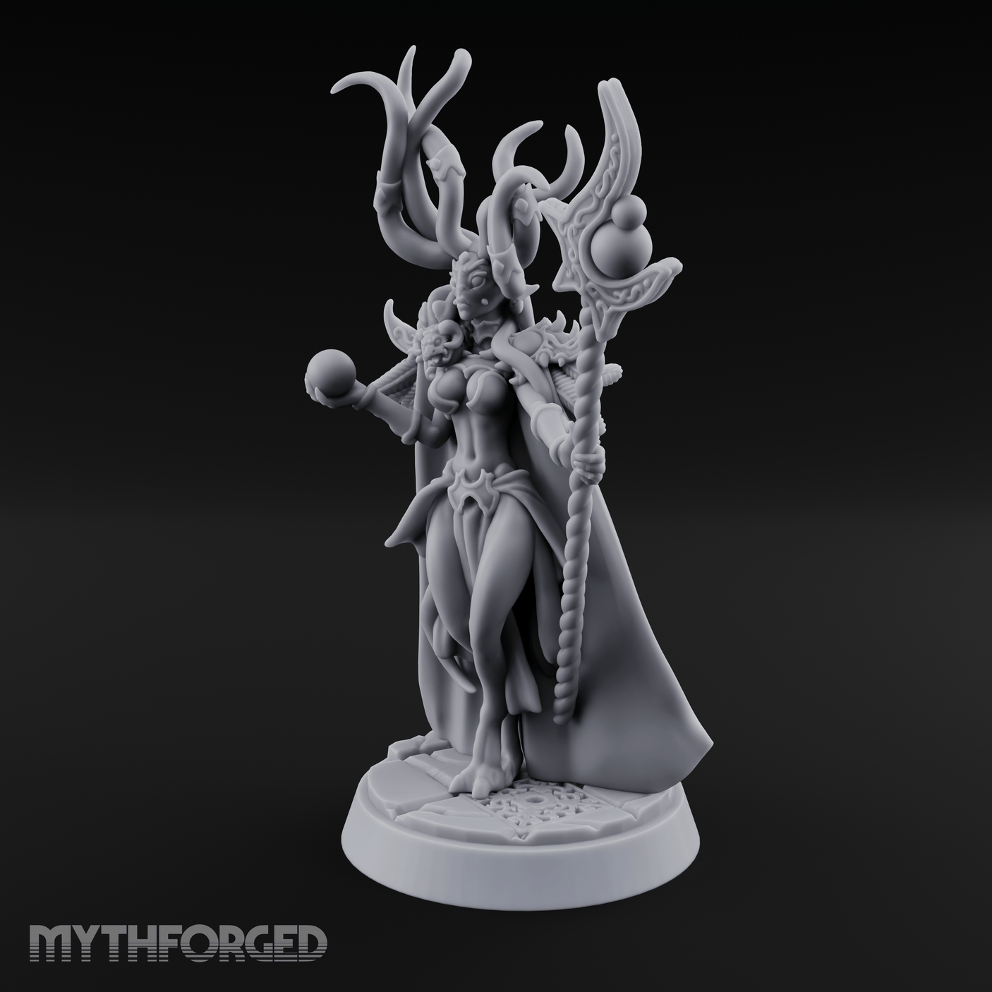 Tentacles Raised High Demon Sorcerer Miniature for Dungeons and Dragons, Pathfinder or other TTRPGs