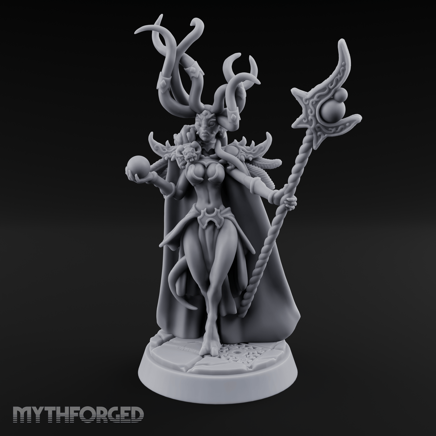 Tentacles Raised High Demon Sorcerer Miniature for Dungeons and Dragons, Pathfinder or other TTRPGs