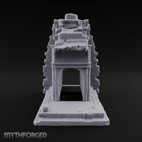 Lintel-Draped Facade-Sheared Temple Gateway Ruins Miniature for Dungeons and Dragons, Pathfinder or other TTRPGs