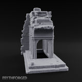 Lintel-Draped Facade-Sheared Temple Gateway Ruins Miniature for Dungeons and Dragons, Pathfinder or other TTRPGs
