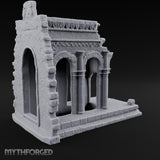 Lintel-Draped Facade-Sheared Temple Gateway Ruins Miniature for Dungeons and Dragons, Pathfinder or other TTRPGs