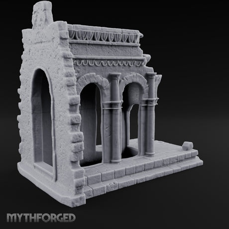 Lintel-Draped Facade-Sheared Temple Gateway Ruins Miniature for Dungeons and Dragons, Pathfinder or other TTRPGs