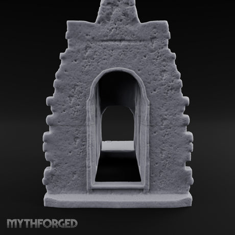 Lintel-Draped Facade-Sheared Temple Gateway Ruins Miniature for Dungeons and Dragons, Pathfinder or other TTRPGs