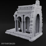 Lintel-Draped Facade-Sheared Temple Gateway Ruins Miniature for Dungeons and Dragons, Pathfinder or other TTRPGs