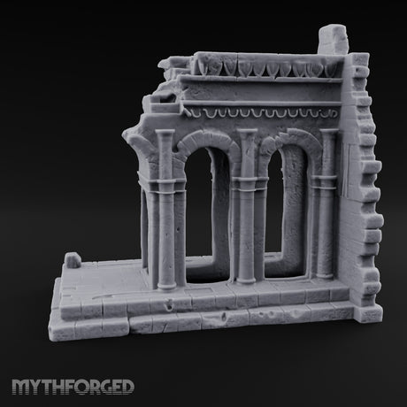 Lintel-Draped Facade-Sheared Temple Gateway Ruins Miniature for Dungeons and Dragons, Pathfinder or other TTRPGs