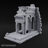Lintel-Draped Facade-Sheared Temple Gateway Ruins Miniature for Dungeons and Dragons, Pathfinder or other TTRPGs